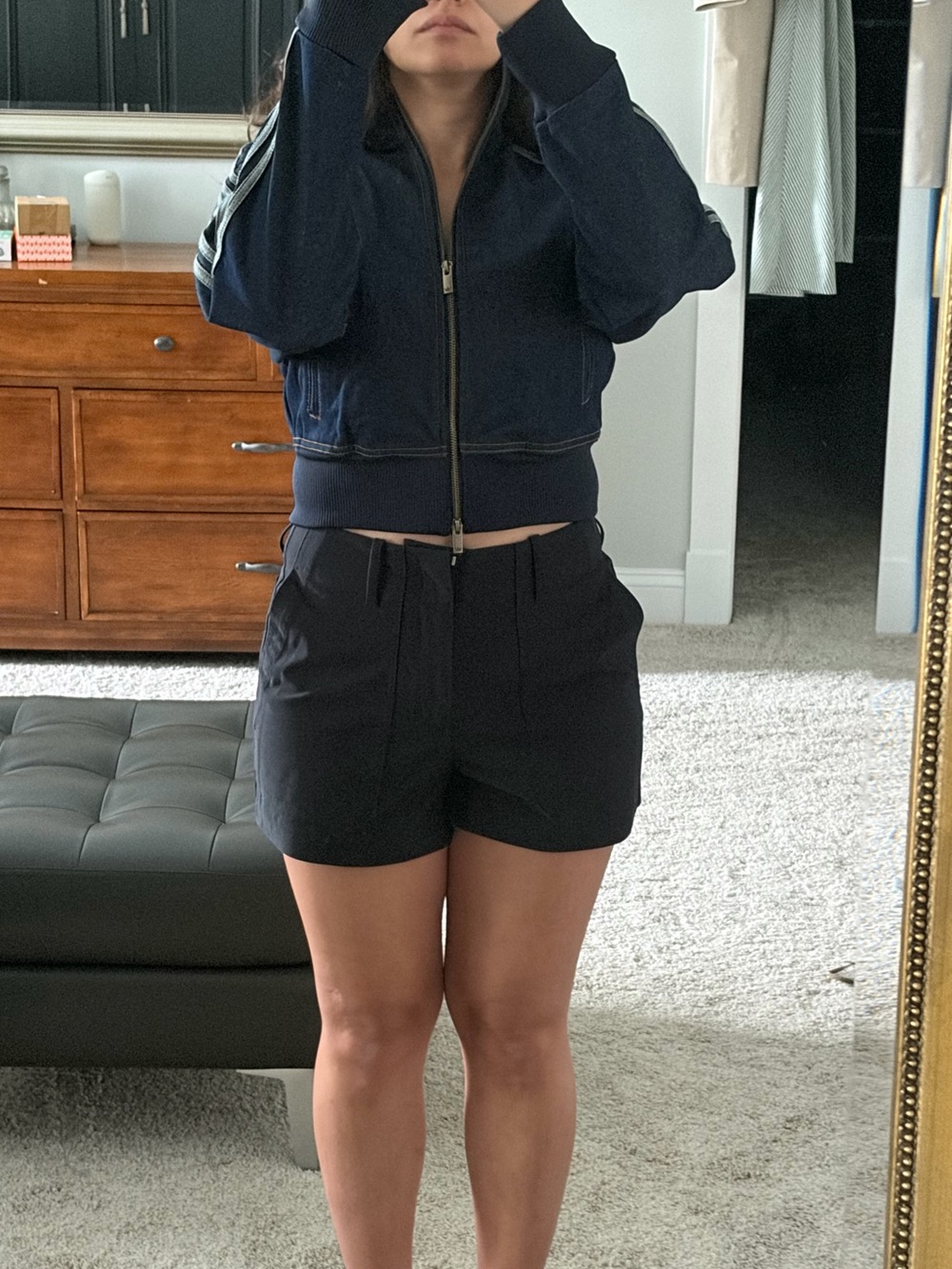 Athletha Classic High-Waist Black and White Shorts
